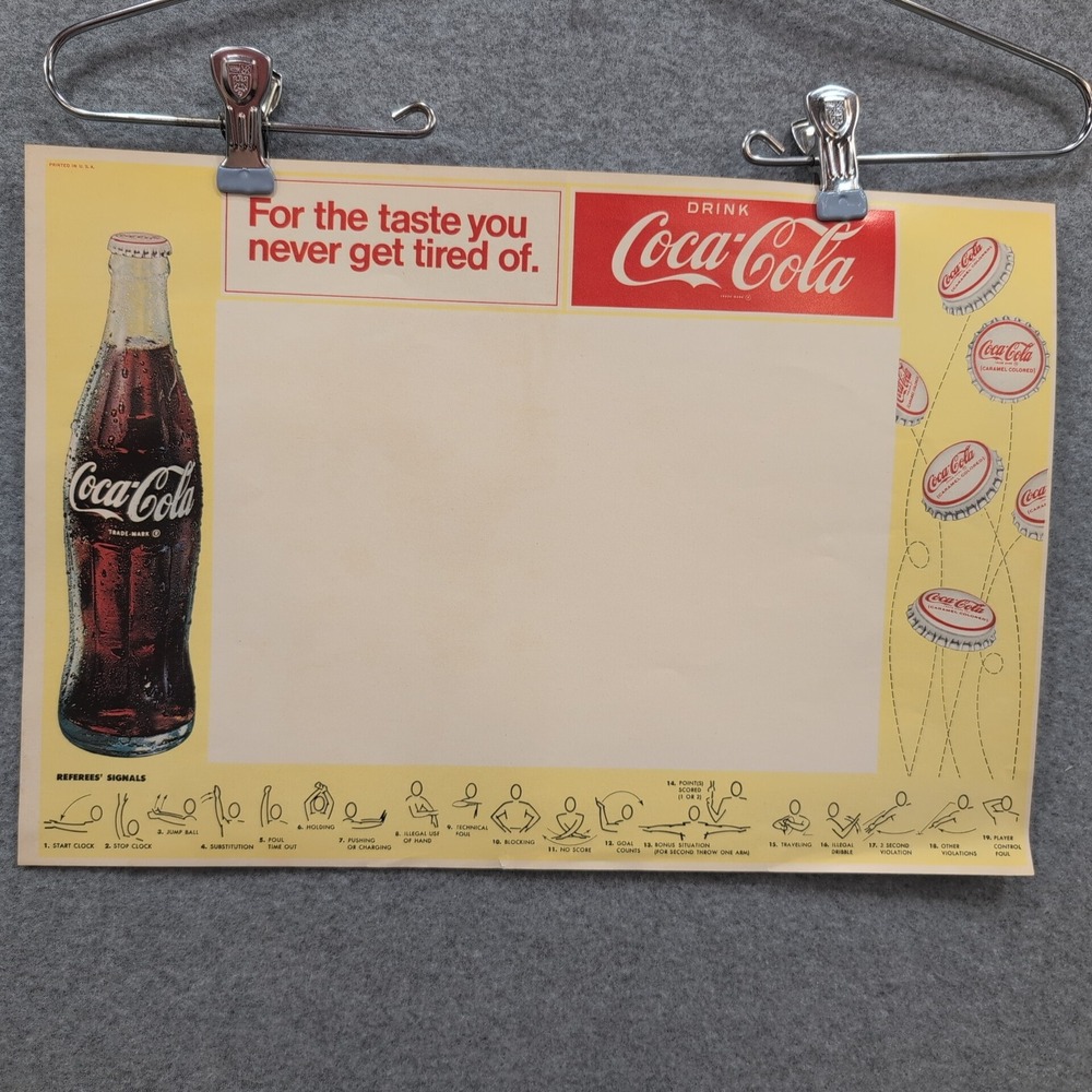 Vintage Coca Cola Blank High School Basketball‎ Program Advertising 16" x 11"